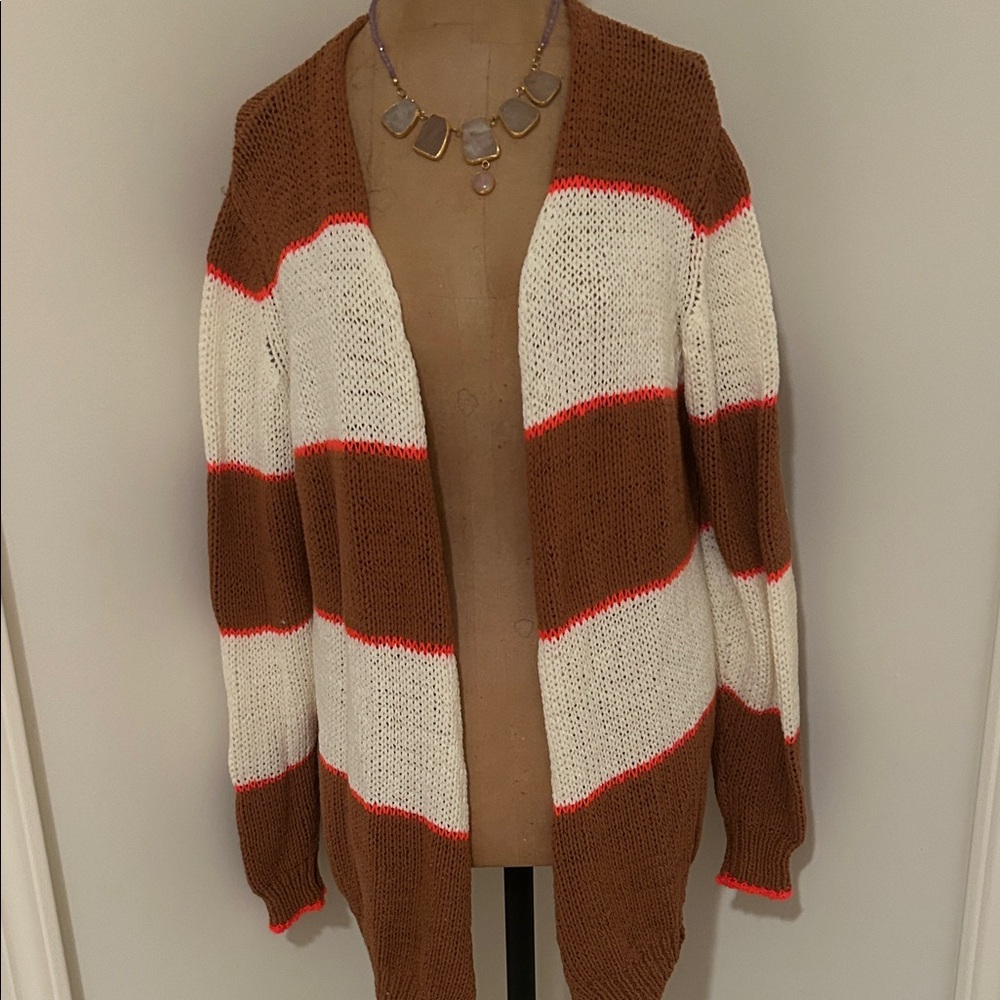 Sita Murt Striped Brown and Cream Women's Sweater